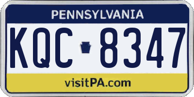 PA license plate KQC8347