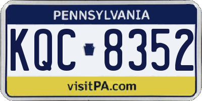 PA license plate KQC8352