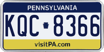 PA license plate KQC8366
