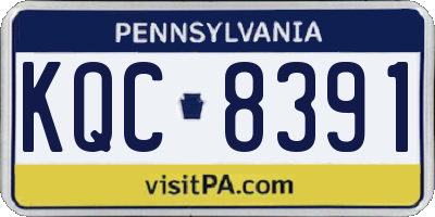 PA license plate KQC8391