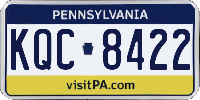 PA license plate KQC8422