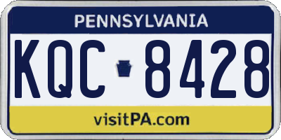 PA license plate KQC8428