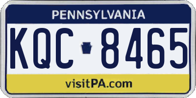 PA license plate KQC8465