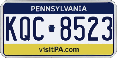 PA license plate KQC8523