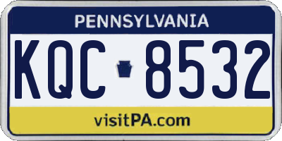 PA license plate KQC8532