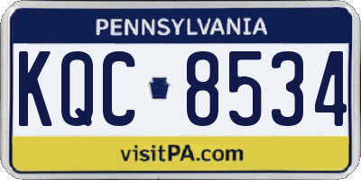 PA license plate KQC8534