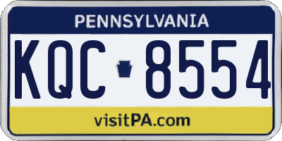PA license plate KQC8554