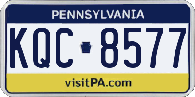 PA license plate KQC8577