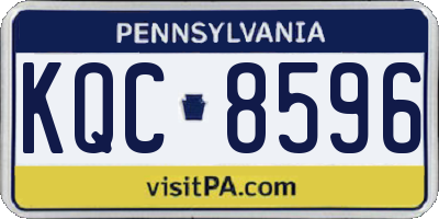PA license plate KQC8596