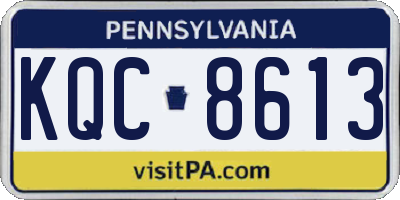 PA license plate KQC8613