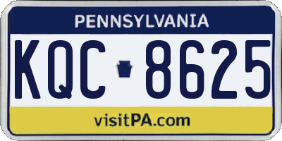 PA license plate KQC8625