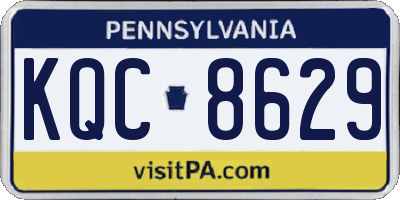 PA license plate KQC8629