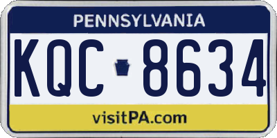 PA license plate KQC8634
