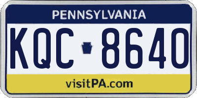 PA license plate KQC8640