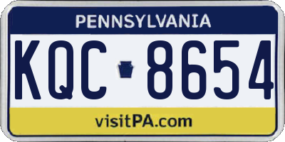 PA license plate KQC8654