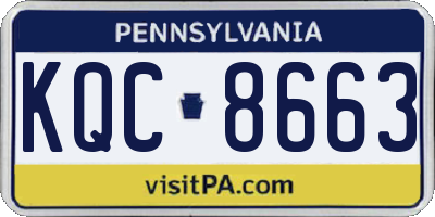 PA license plate KQC8663