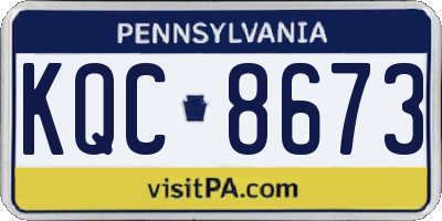 PA license plate KQC8673