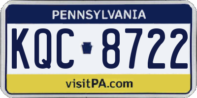 PA license plate KQC8722