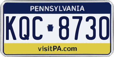 PA license plate KQC8730
