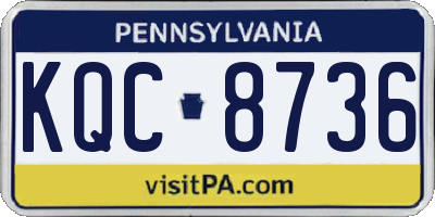 PA license plate KQC8736