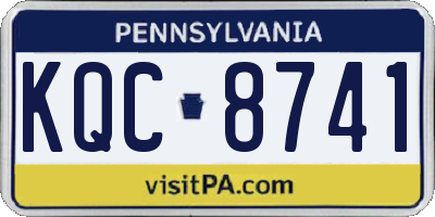 PA license plate KQC8741