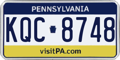 PA license plate KQC8748