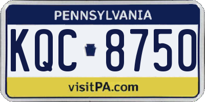 PA license plate KQC8750