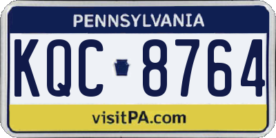 PA license plate KQC8764