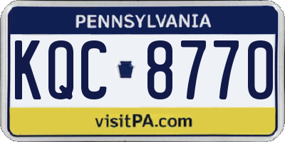 PA license plate KQC8770