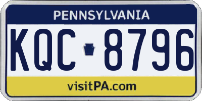 PA license plate KQC8796