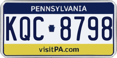 PA license plate KQC8798