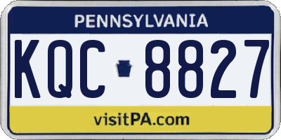 PA license plate KQC8827