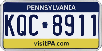 PA license plate KQC8911