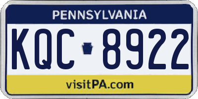 PA license plate KQC8922