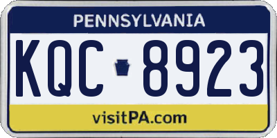 PA license plate KQC8923