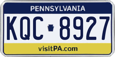 PA license plate KQC8927