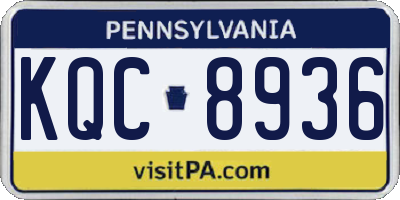 PA license plate KQC8936