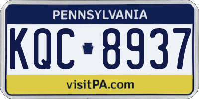 PA license plate KQC8937