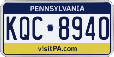PA license plate KQC8940