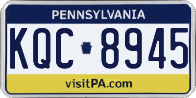 PA license plate KQC8945