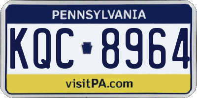 PA license plate KQC8964