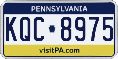 PA license plate KQC8975