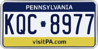 PA license plate KQC8977