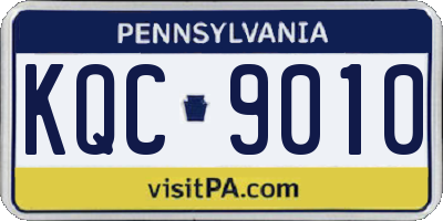 PA license plate KQC9010