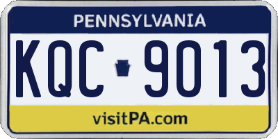 PA license plate KQC9013