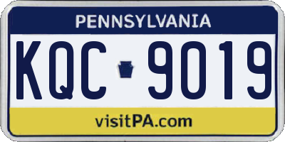 PA license plate KQC9019