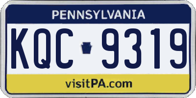 PA license plate KQC9319