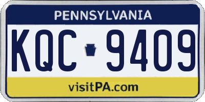 PA license plate KQC9409