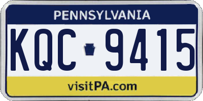 PA license plate KQC9415