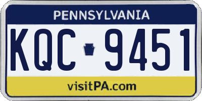 PA license plate KQC9451